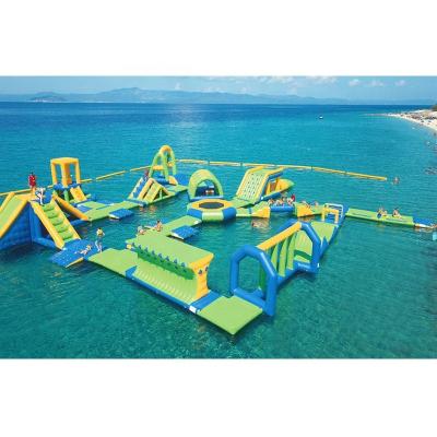 China Hot Selling Outdoor Water Amusement Large Inflatable Water Park Aqua Park With Slide For Airtight Sale for sale