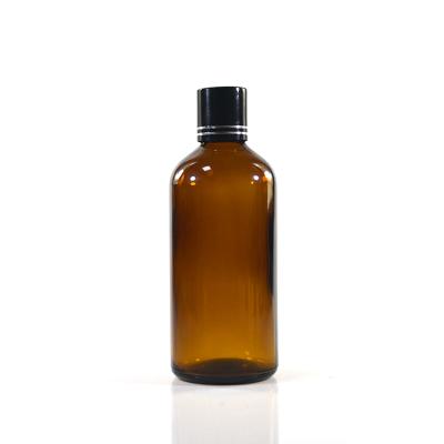 China USA market essential oil clear amber glass 100ml bottle with aluminum screw cap for sale