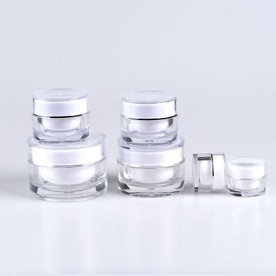 China Cosmetic 5g 10g 15g 20g 30g 50g Round Shape Plastic Packaging Container Acrylic Cream Jar for sale