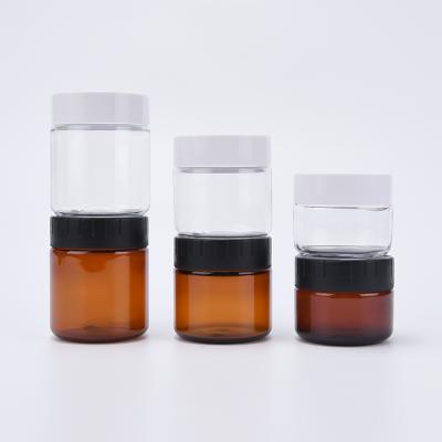 China Wholesale empty food grade wide mouth plastic jar cosmetic bottle with plastic lid for sale