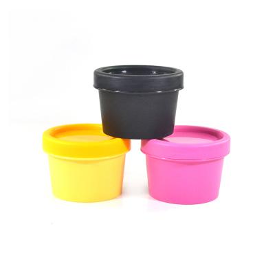 China Empty 50g plastic skin care packaging black yellow pink face cream containers cosmetic jar for sale