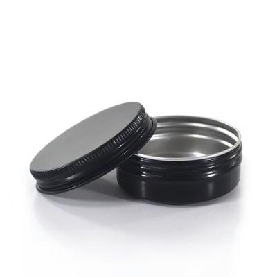 China 5ml 10ml 15ml 30ml 100ml primary color and black cosmetic aluminum jar with screw lid for sale