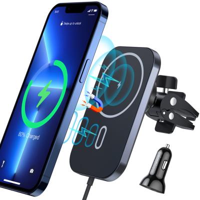 China Magnetic Phone Holder Charger and Car Mount Car Air Vent Wireless Phone Holder for sale