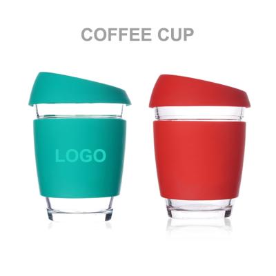 China Hot Selling Custom Viable Wholesale 8oz/12oz Logo Eco Friendly Reusable Coffee Mugs With Silicone Lid for sale