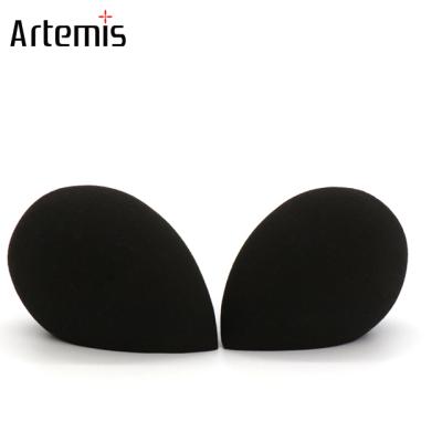 China Black Non-latex Beauty Sponge Blender With Flat Edge For Alete Makeup 50*35mm for sale