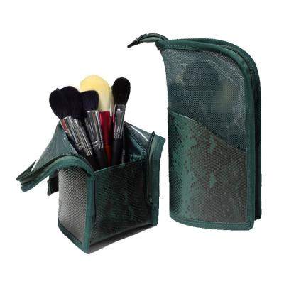 China Fan Brush Different Makeup Brush Bag Private Label PVC Plastic Holder for sale