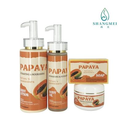 China GMPC OEM Skin Care Papaya Extract Whitening Bleaching Kojic Acid Set for sale