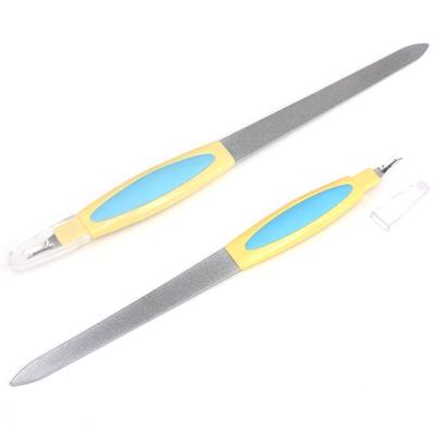 China Double Side Nail File Plastic Nail File, Cuticle Pusher With Nail File for sale