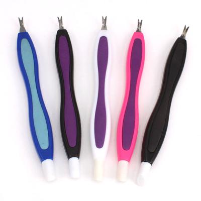 China Skin Cleaning Plastic Nail Pusher / Rubber Cuticle Pusher / Trimmer for sale