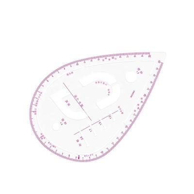 China Garment shops manufacture water drop shape plastic vary shape curve ruler transparent flexible dress making ruler for working 6403 for sale