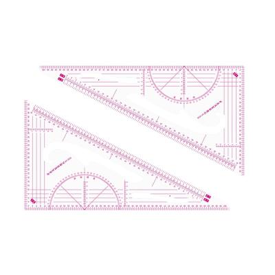 China Garment Shops Plastic Measuring Tool For Sewing Machine Shape French Curve Ruler Fabric Cutting Triangular Ruler 3220 for sale