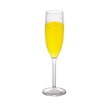 China Modern Cute Basic Champagne 6.5oz PC Plastic Glass Wine Flutes With High Quality for sale