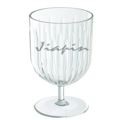 China Stored 10 oz. Customizable Stackable Clear PC Wine Cup Juice / Plastic Dessert Glass for sale