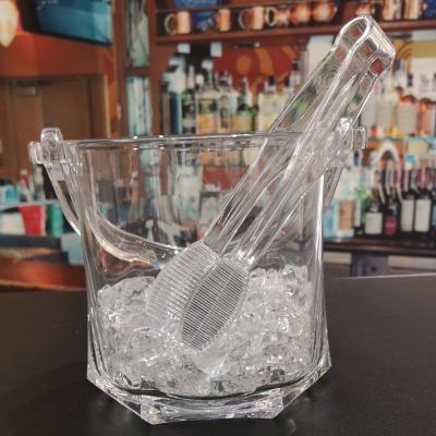 China Crystal Small PC Stocked Plastic Ice Tongs For Bar And Club Salad Clear Tongs for sale