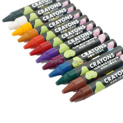 China Custom 14mm Crayons Safe For Kids Children Wax Crayons Coloring Beeswax Crayons Set For Coloring Book for sale