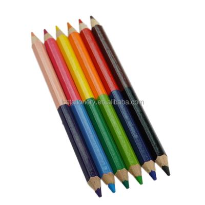 China Wood 7 Inch Customize Logo Professional Branded 24 Colors Dual Color Wooden Pencil for sale