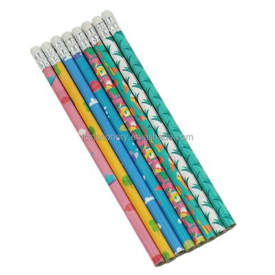 China office & School Pencil Sniffed Black Wooden Pencil HB Multicolor Pencil With Eraser for sale