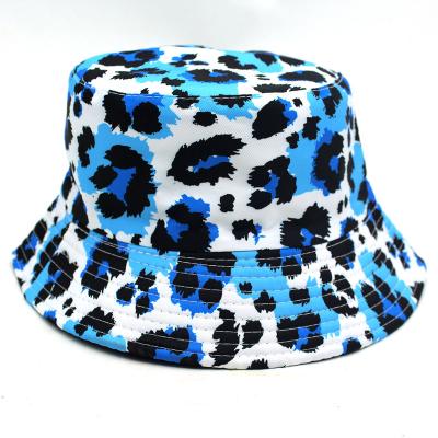 China New Leopard Print Striped Fisherman Custom Design Logo Printed Bucket Hat 2303 for sale