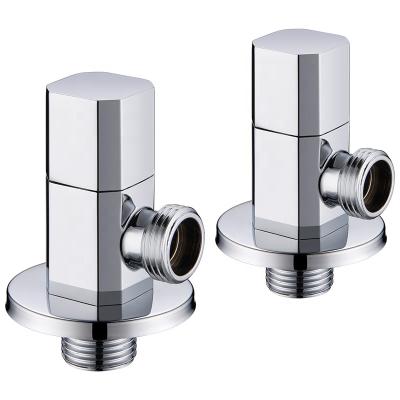 China Commercial Bathroom Cold/Hot Water Sanitary 1/2 x 1/2 Angle Valve Brass Chrome Angle Stop Valve for sale