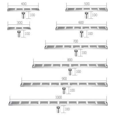 China Long Durable SUS304 Stainless Steel Floor Drain Bathroom With Trap Swept SS Floor Drain Backflow Linear Stopper for sale