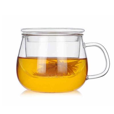 China Viable Hot Selling Handmade Borosilicate Glass Mug With Tea Infuser Glass Tea Cup With Strainer for sale