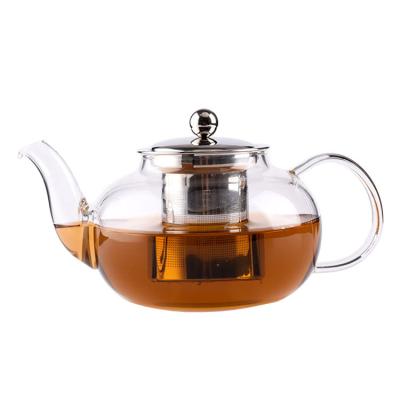 China Glass Tea Tools 600ml 800ml 1000ml Gift Set Teapot With Stainless Lid And Infuser for sale