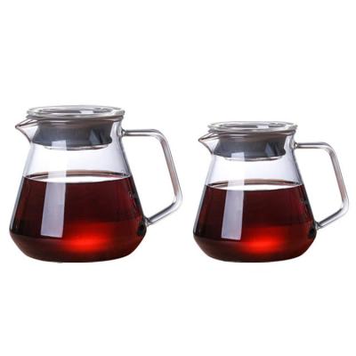 China Amazon Viable Hot Selling Glass Coffee Server Pour Over Coffee Decanter 300ML 500ML Clear Glass Jar With Lid for sale