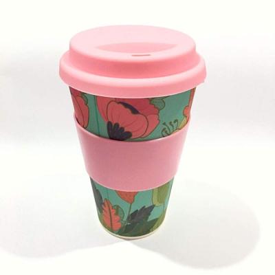 China Viable Wholesale Biodegradable Bamboo Fiber Thermo Reusable Coffee Mug for sale