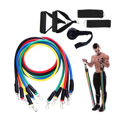 China Esercise 11 Pcs Latex Tube Pedal Body Home Gym Fitness Training Workout Yoga Pull Rope Elastic Exercise Equipment for sale