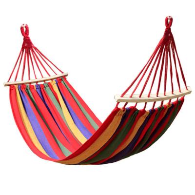 China High Quality 2022 New Rainbow Hammock Portable Backpacking Travel Camping Outside Colorful Striped Hammock for sale