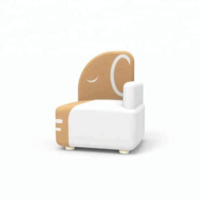 China Preschool PVC Leather Cover Solid Wood Inside Single Kids Sofa for sale