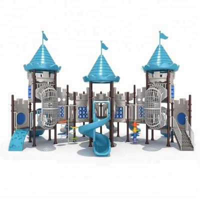 China Malls New Design Castle Themed Outdoor Playground Equipment With Multiple Slides For Kids for sale