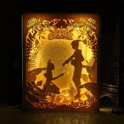 China Automatic color changing 3d led light box shadow box paper cutting light box wholesale for sale