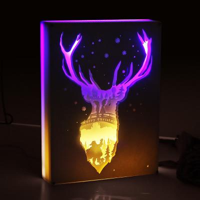 China Europe 3d led light box shadow box farmes paper cut light box wholesale for sale