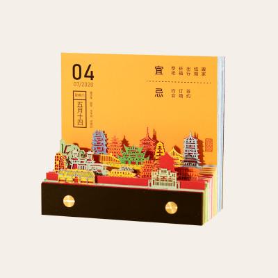 China Hot Table Calendar! ! ! Factory wholesale 2021 desk calendar 2021 laser cut desk calendar printed paper calendar for sale