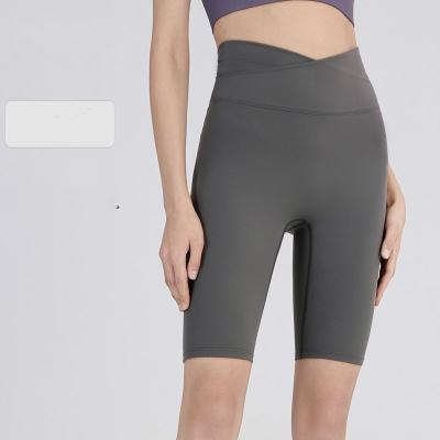 China Breathable Logo Fitness Yoga Wear Custom Yoga Wear Push Up Yoga Shorts Yoga Pants Cross Waist Gaiters for sale