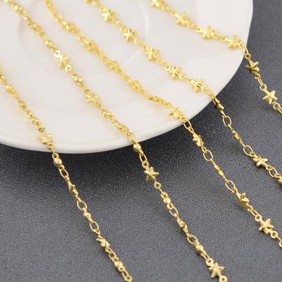 China Fashion Jewelry Making Gold Chain Fancy Gold Plated Star Chain Handmade Chain For DIY Making for sale