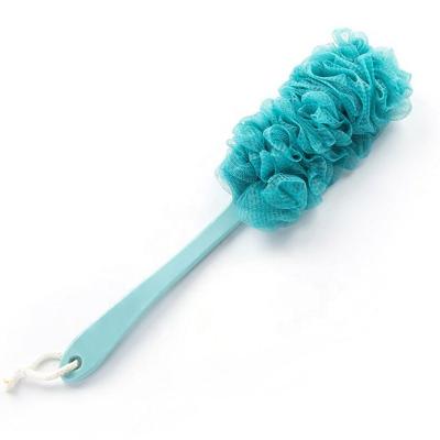 China Long Handle Back Cleansing Long Handle Bath Mesh Sponge Massager Brush Loofah Brush for Men and Women (Blue Pink Beige) for sale