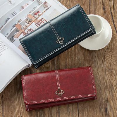 China Retro Women Luxury Designer Fashion Brand PU Leather High Capacity WALLET Ladies Long Wallets Pinch for sale