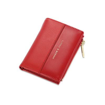 China Wholesale High Quality Ladies color shorts pattern Korea style fashion china pure leather PU coin wallet for sale