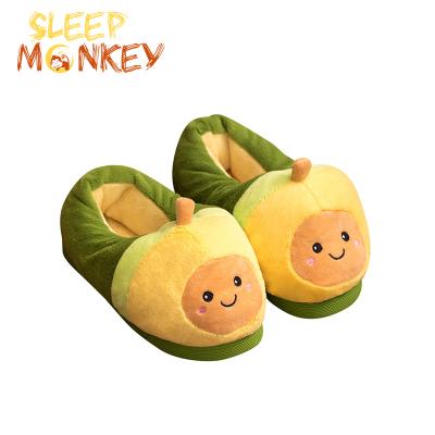 China Fashion Trend Fashion avocado winter warm plush custom logo indoor house slippers for sale