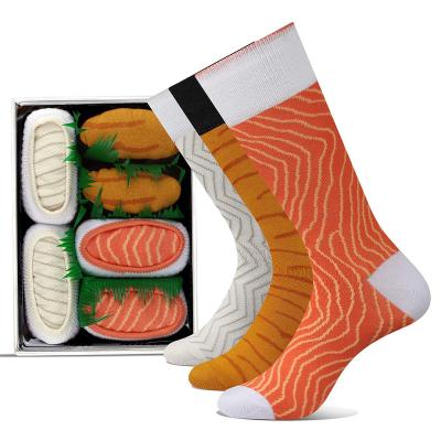 China Wholesale Gifts Cotton Funny Socks Gift Box Sushi High Quality Elastic Combed Unisex Socks for sale