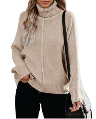 China 2021Winter Anti-wrinkle high neck OL style loose commuter knit sweater plus size female fashion sweater for sale