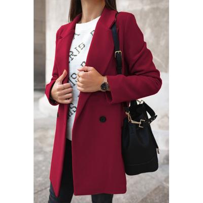 China 2021 Anti-wrinkle fashion woolen ladies overcoat woolen female plus size long jacket winter trench coats for women for sale