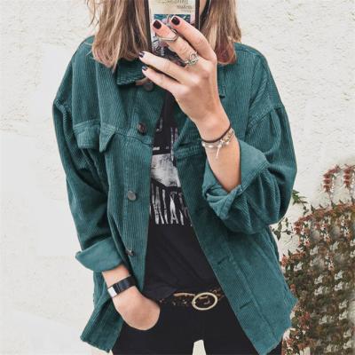 China 2021 Fashionable Anti-wrinkle Women's Autumn Corduroy Coat Jacket Oversized Blouse For Women for sale