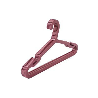 China Factory Wholesale Gold Baby Coat Hanger Black Coat Hanger Eco-Friendly Material Plastic Panty Hangers With Shoulder Clasps for sale