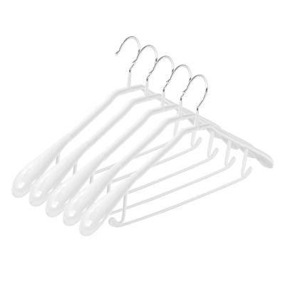 China Wholesale Europe Household Non Slip Shoulder PVC Coated Metal Suit Hangers For Dry Cleaners Hanger Hook for sale