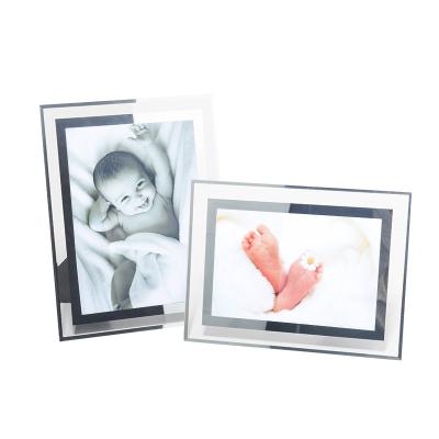 China Factory Price Rectangle Creative Wonderful Double Sided Love Wedding Favor Picture Glass Photo Frame for sale