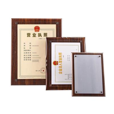 China Honor Wood Certificate Photo Frame Certificate Patent Frame A3 A4 A5 Wooden Photo Frame for sale