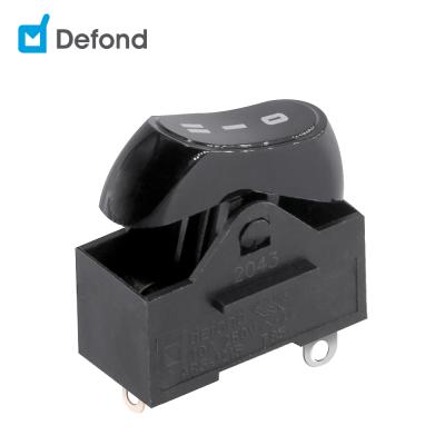 China Silver Alloy Defond Switch Rocker For Hair Dryer ARG-1215B-P-JKS31-01X 15A 10A 125VAC, 250VAC SPDT Rocker Switches for sale